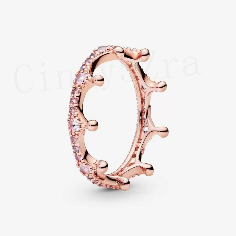 Pandora Pink Sparkling Crown Ring